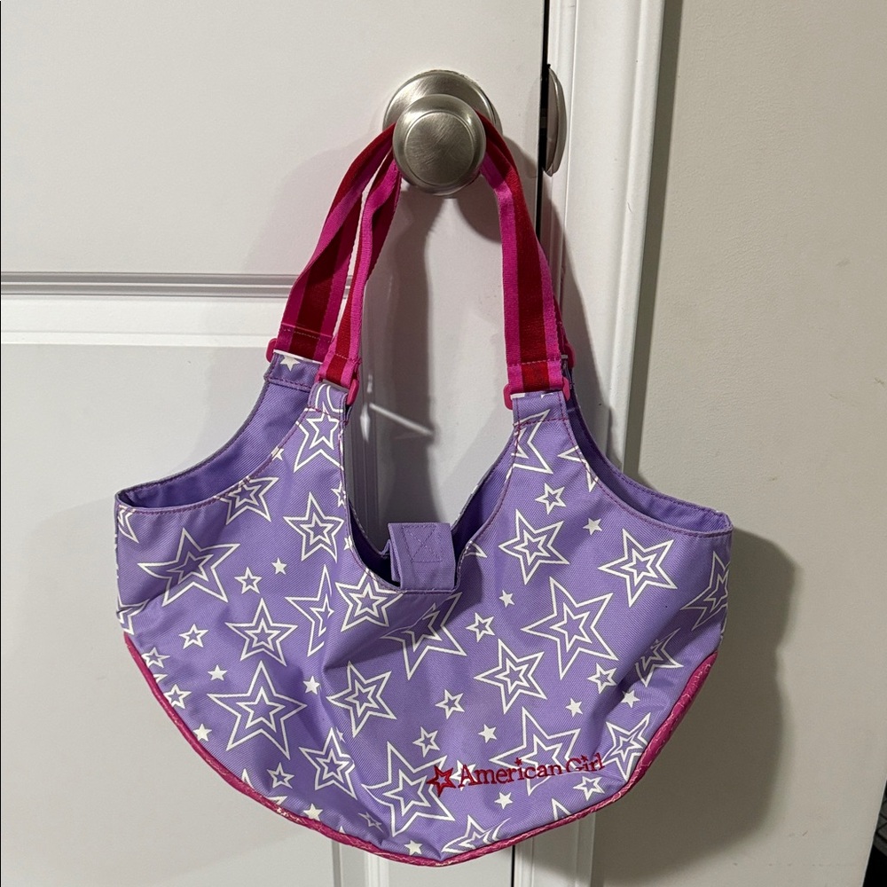 American Girl Lavender Pink Starry Kids Bag Pouch